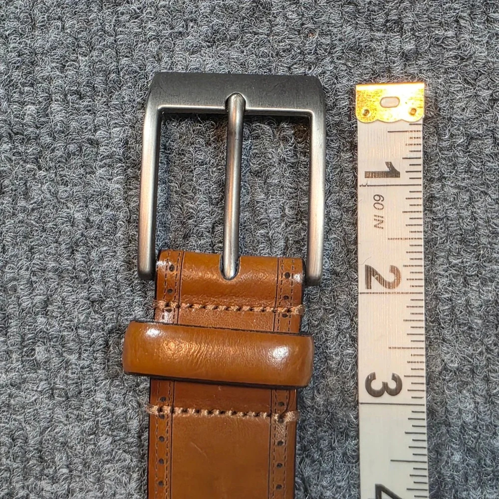 Size 42‎ Genuine Italian Leather Men's Dress Belt Brogue Wingtip Detail 48